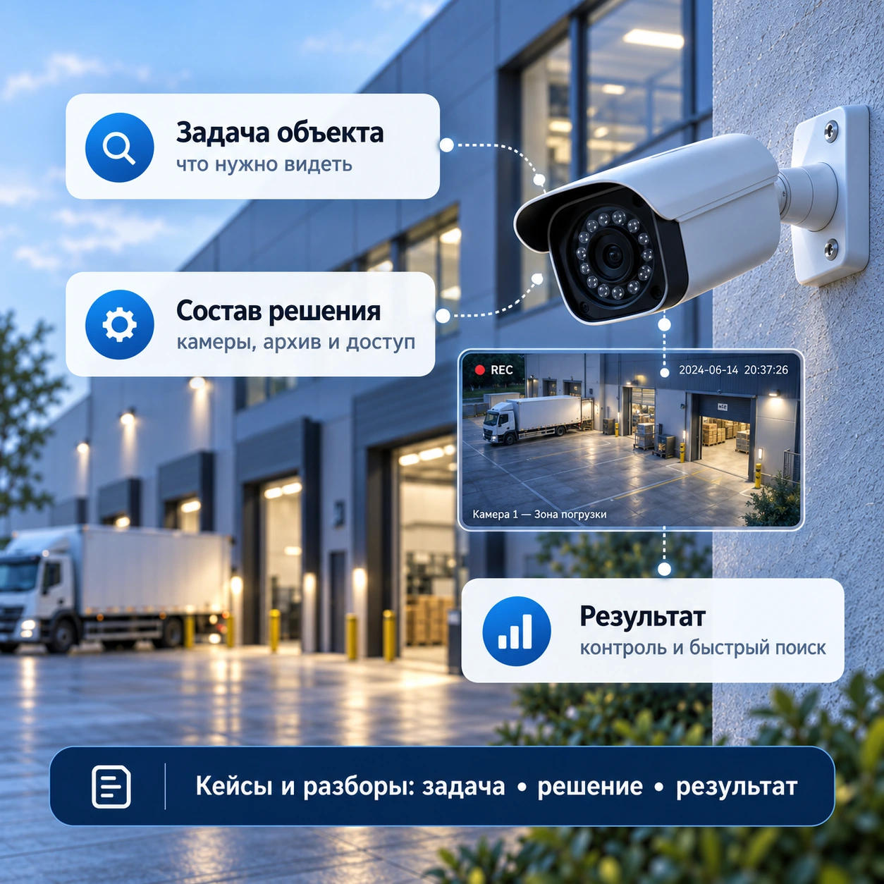 Иллюстрация первого экрана: Практика: как мы разбираем задачи видеонаблюдения