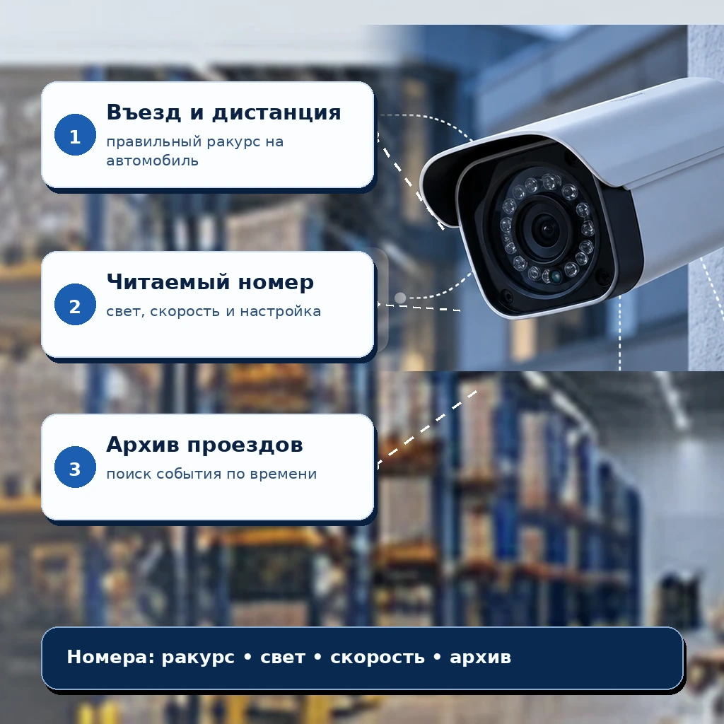Иллюстрация первого экрана: Камеры для фиксации и распознавания автомобильных номеров